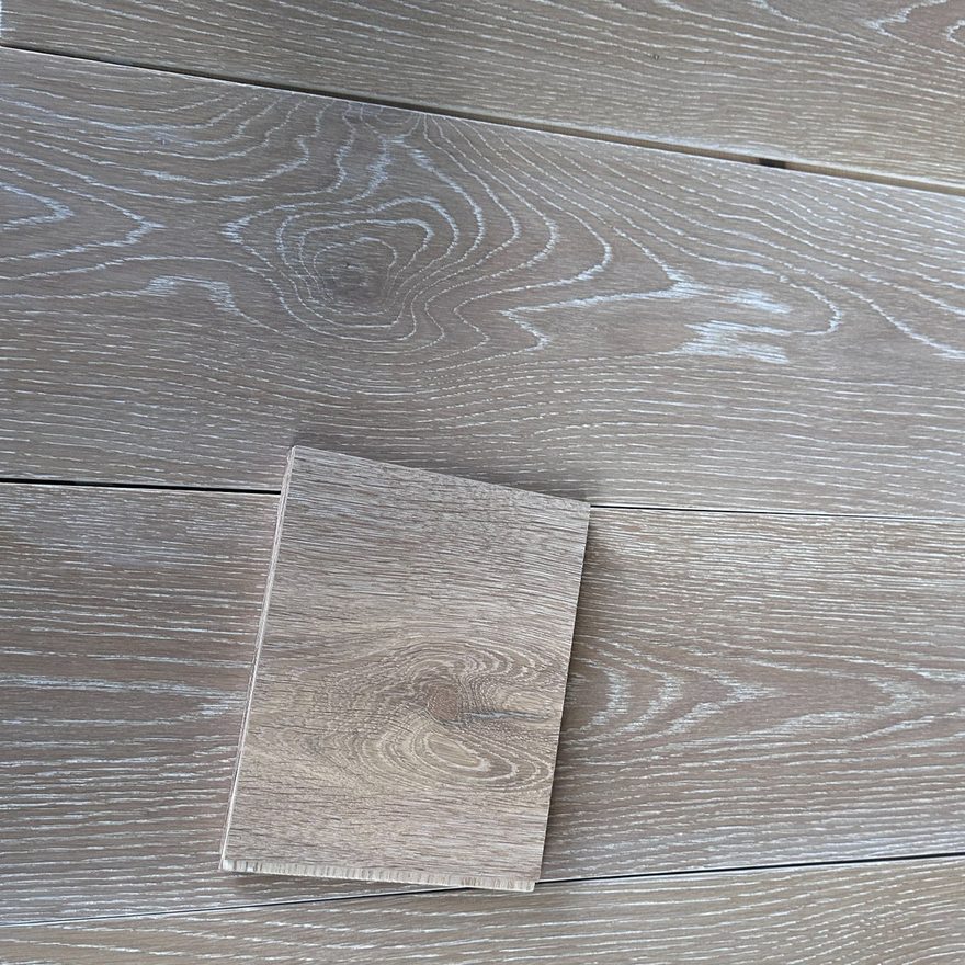 Natural-toned European oak flooring sample